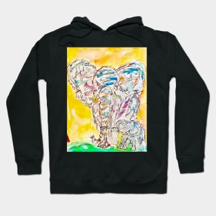 Scribble Elephants Hoodie